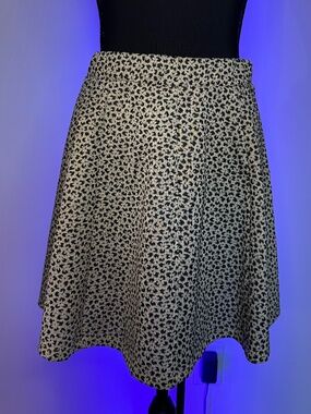 ZARA Black + Cream Animal Print Skirt Size Medium